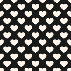 Vector seamless pattern with heart shapes. Valentines day abstract background