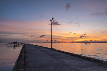 Fototapeta premium Beautiful sunset at El Carmen on the island of Siargao, Philippines
