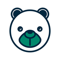 cute bear little head vector illustration design