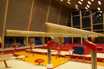 Gymnastic equipment in a gymnastic center 