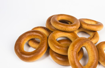small bagels on a white background