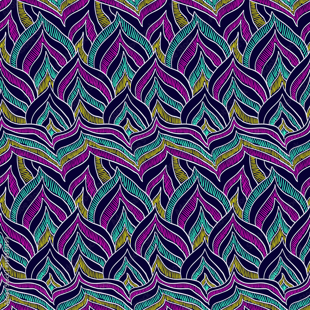 Poster feather abstract pattern embroidery zentangle texture 1