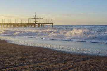 sunrise on the winter sea