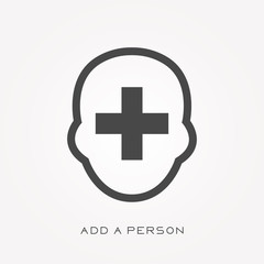 Obraz premium Silhouette icon add person