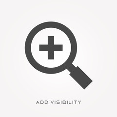 Fototapeta premium Silhouette icon add visibility