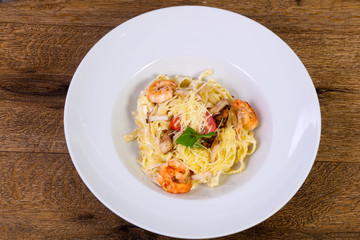 Seafood pasta with prawn