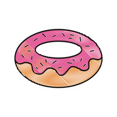 sweet dessert donut cream chips vector illustration drawing