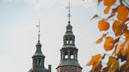 Fototapeta na wymiar Towers in Rosenborg Castle, Copenhagen
