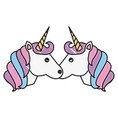 cute unicorns fantasy magical pattern vector illustration drawing