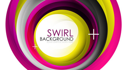 Obraz premium Spiral swirl flowing lines 3d vector abstract background