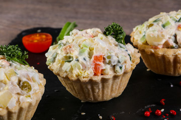 Russian salad canape