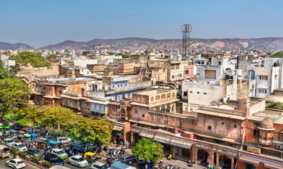 Cityscape of the old town of Jaipur, India
