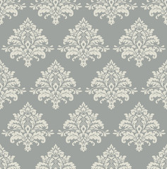  Vector beautiful damask pattern. Royal pattern with floral ornament. Seamless wallpaper with a damask pattern. Vector illustration.