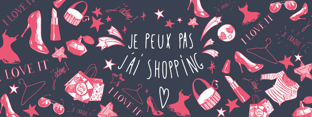 French Shopping background