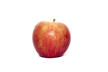 Single red apple on a white background