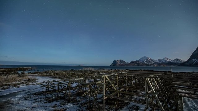 Timelapse d'une aurore bor&eacute;ale dans les &Icirc;les Lofoten, Nov&egrave;ge