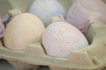 Speckled easter eggs perfectly dyed various colors using rice and food dye easy and safe for the kids to get pretty eggs. 