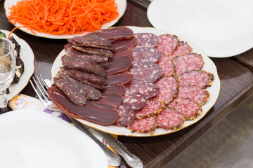 Meat Sliced in a Plate