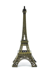 Statue of eiffel tower isolated on white background