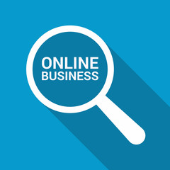 Business Concept: Magnifying Optical Glass With Words Online Business