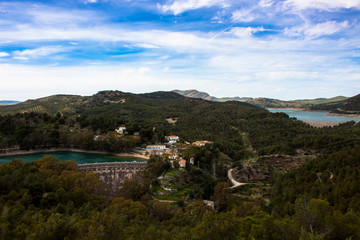 Fototapeta na wymiar Landscape. View of the lake “El Chorro” Malaga, Spain.