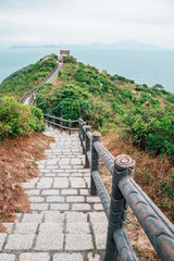 Tung Wan Tsai (Coral Beach) and hiking trail road in Cheung Chau island, HongKong