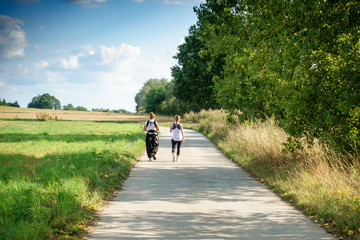 Naklejka premium Women jogging