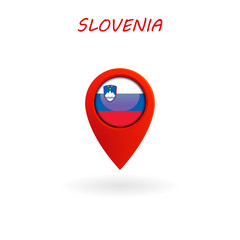Location Icon for Slovenia Flag, Vector