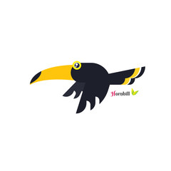 Vector of toucan Hornbill bird design on white background. Wild Animals. vector illustration. image