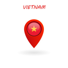 Location Icon for Vietnam Flag, Vector