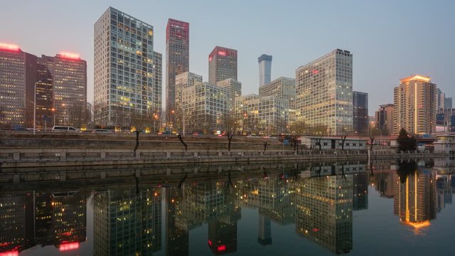 4k timelapse video of Beijing CBD at night