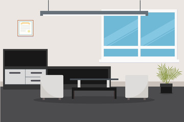Design of room with modern furniture