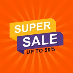 Sale banner discount illustration.