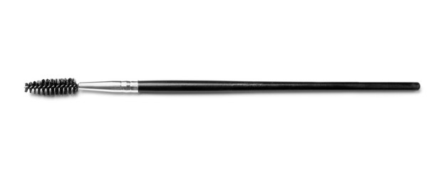 Makeup brush of professional artist on white background