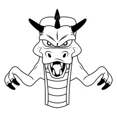 Evil dragon Videogame character cartoon vector illustration graphic design