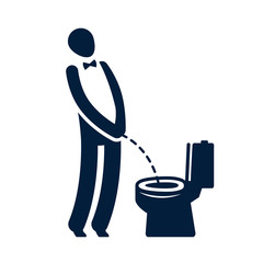 WC, funny symbol. Toilet, restroom icon Vector illustration