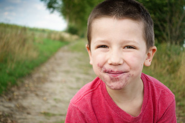 Boy with messy mouth