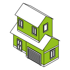 Isometric house real estate vector illustration graphic design