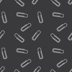 Seamless inverse black and white paperclip office pattern vector