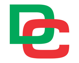 DC initial typography typeface typeset logotype alphabet image vector icon
