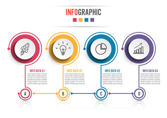 Infographic design vector and marketing icons can be used for workflow layout, diagram, annual report, web design. Business concept with 4 options, steps or processes.
