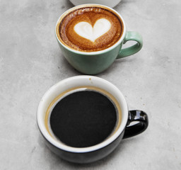 Obraz na płótnie Canvas Closeup of fresh made hot coffee