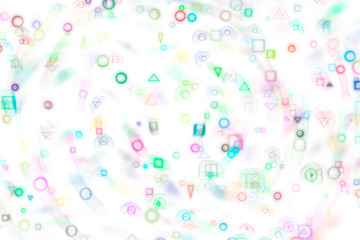 Shape pattern artistic abstract background. White, backdrop, cover & canvas.