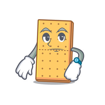 Waiting Graham Cookies Mascot Cartoon