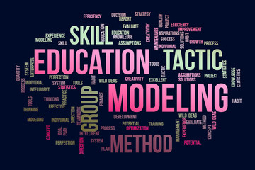 Business words cloud artistic abstract background. Tag-cloud, word-cloud, texture & communication.