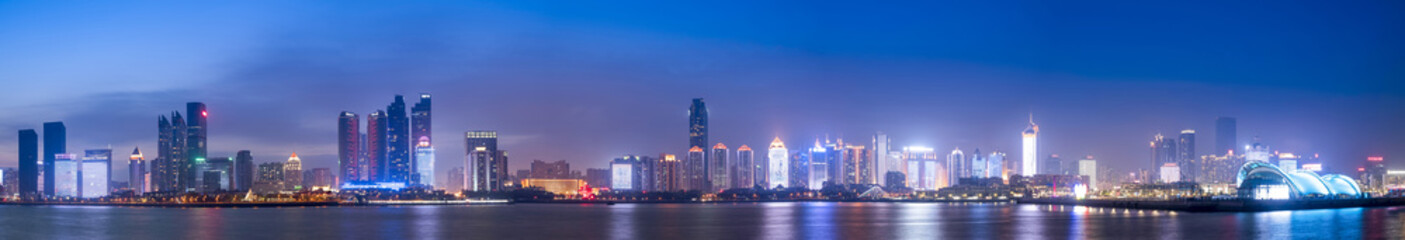 Fototapeta na wymiar Skyline of urban architectural landscape in Qingdao