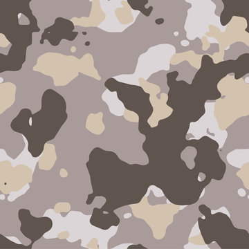 Seamless Fashion Brown And Gray Camo Pattern Vector