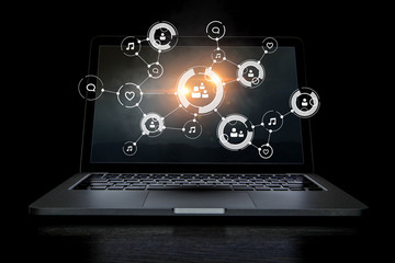 Social connection and networking. Mixed media