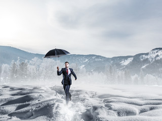 Fototapeta premium Nothing is gonna stop him. Mixed media