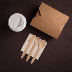 disposable table wares on table